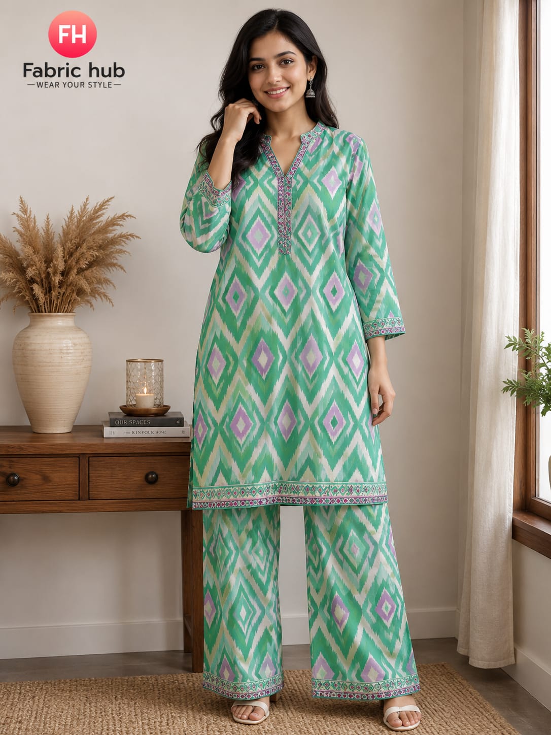 Article-004 Sapphire 2-Piece Stitched Lawn Suit for Women – Shirt & Trouser | Summer Collection Pakistan