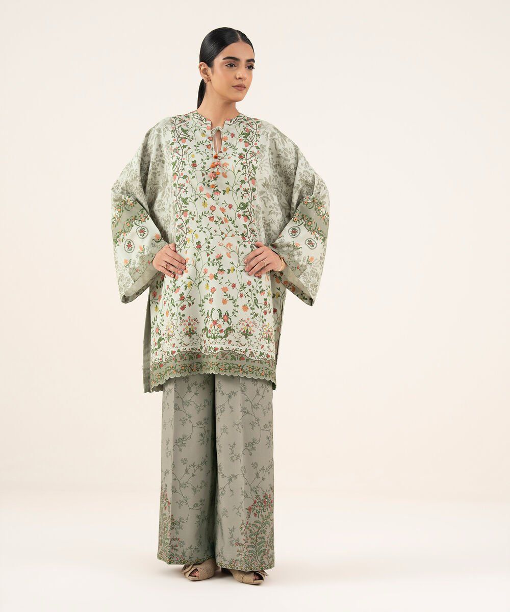 Article-0011 Sapphire 2-Piece Printed Linen Suit for Women – Unstitched Shirt & Trouser | Winter Collection Pakistan