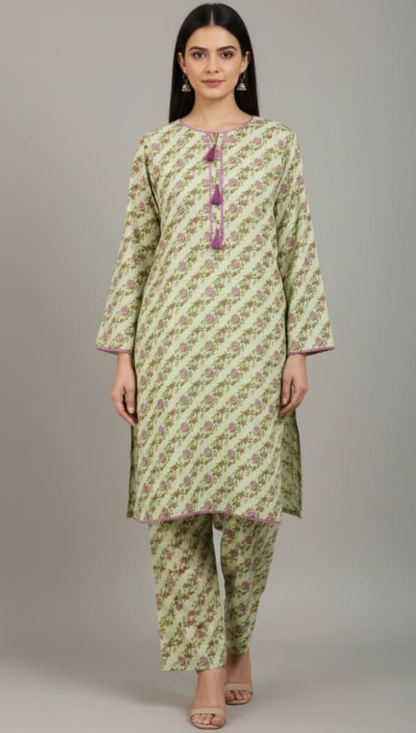 Article-015 Sapphire 2-Piece Stitched Lawn Suit for Women – Shirt & Trouser | Summer Collection Pakistan